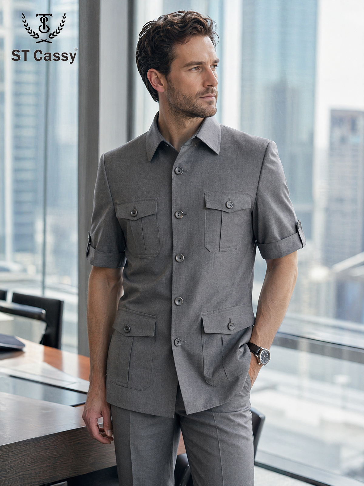 Mens Fashion Dark Grey Pants - Dark grey Summer thin version Men's