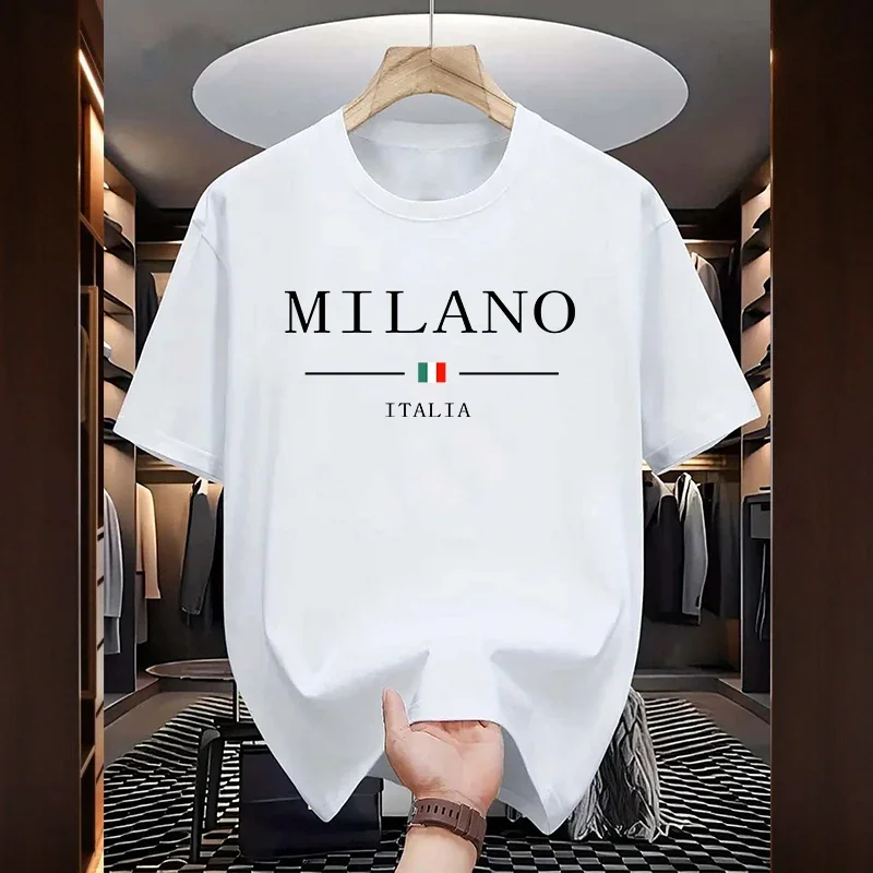 Milan Men'S Fashion - Men Cotton T-shirt High Quality Round