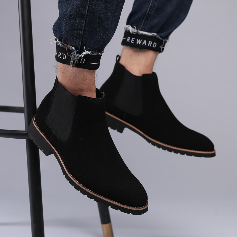 Chelsea Boots Men - Men Ankle Boots British Style Suede