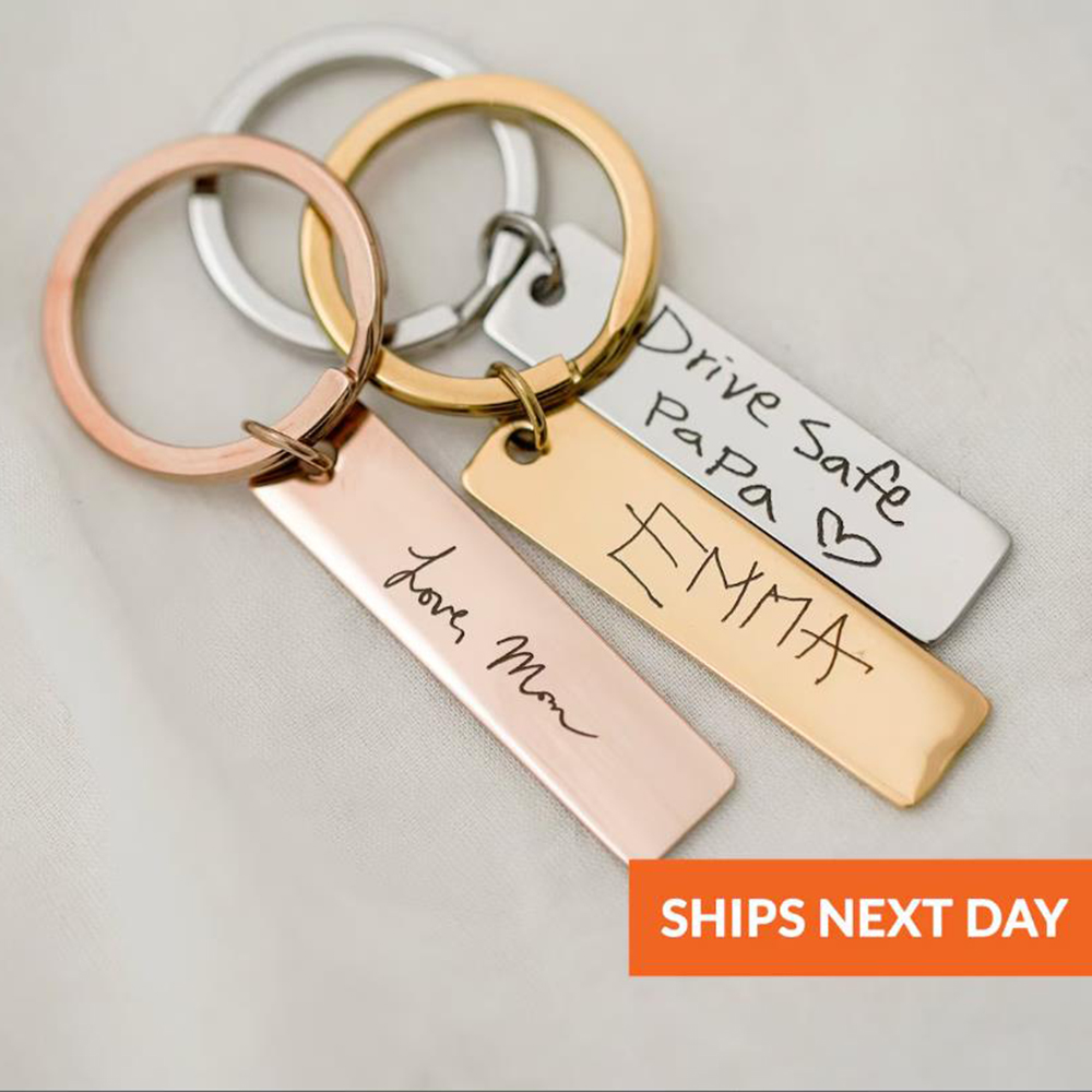 Mens Fashion Ideas - Actual handwritten key chain, Custom personalized