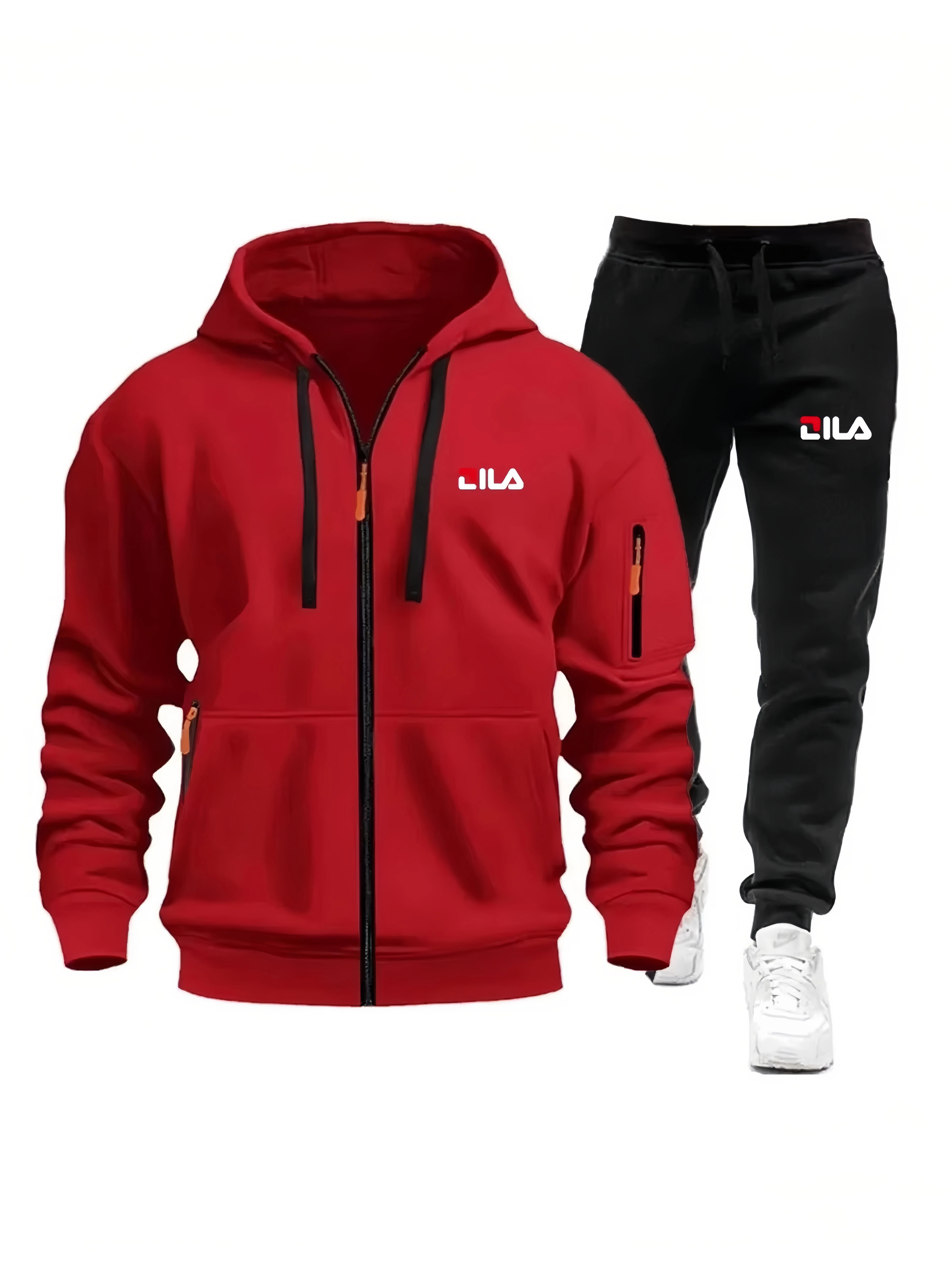 Men'S Fashion Zipper Hoodie - Men's Tracksuit Hoodies Pants Plus Size