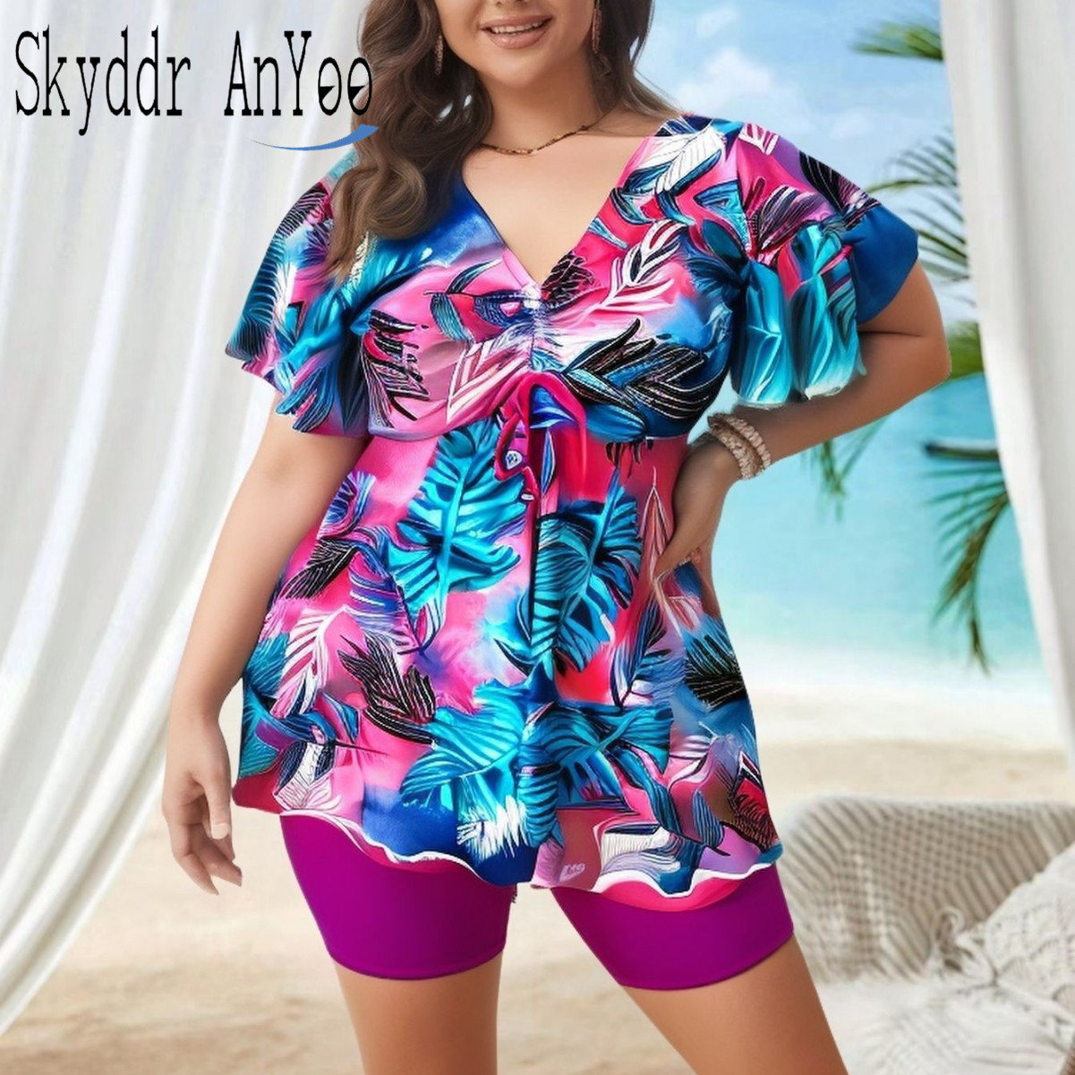 Swim Trunk Shorts - Women's Plus Size Tankini Swimsuits Two