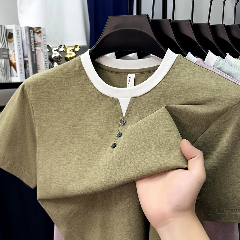 Men'S Fashion Trends 2025 - Mens Short Sleeve Henley Neck T