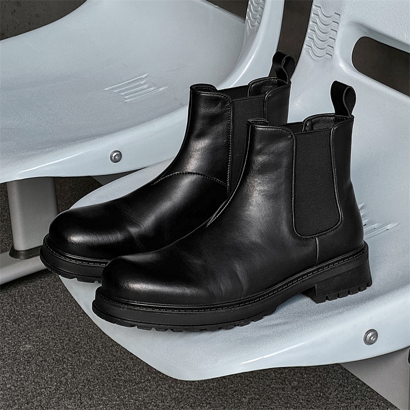 Chelsea Boots Men - Men High Top Boots PU Solid