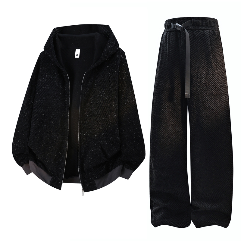 Men's Casual 2-Piece Sportswea - Men'S Fashion Zipper Hoodie recension och pris