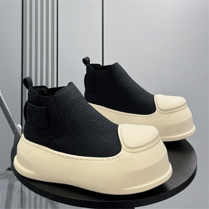 New Men's Round Toe Black Ankl - Chelsea Boots Men recension och pris