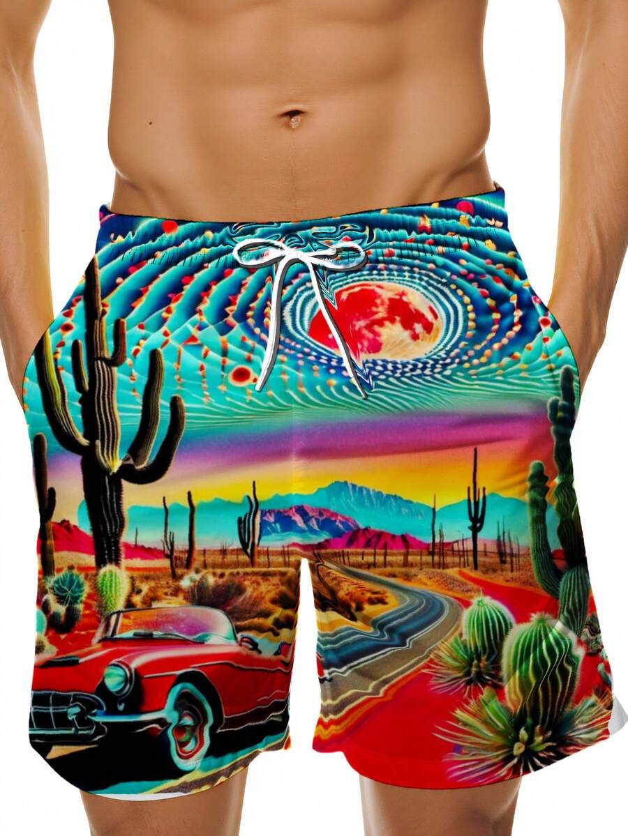Mens Desert Scene Swim Trunks  - Swim Trunk Shorts recension och pris