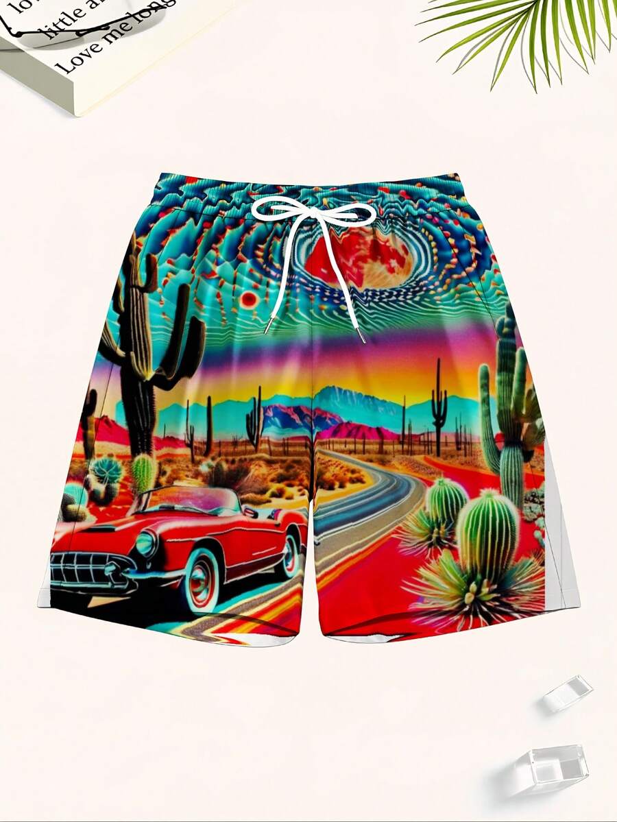 Mens Desert Scene Swim Trunks  - Swim Trunk Shorts recension och pris