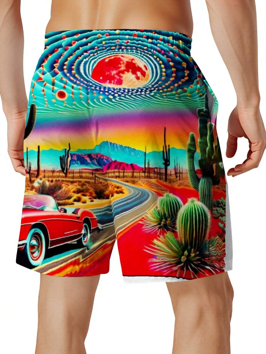 Mens Desert Scene Swim Trunks  - Swim Trunk Shorts recension och pris