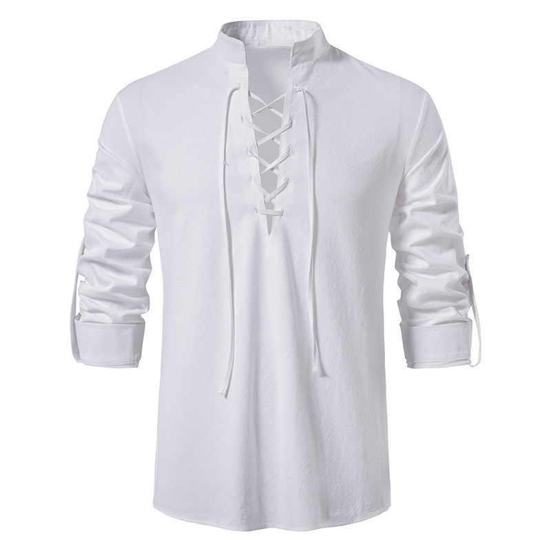 Men's Medieval Lace Up Cotton  - Mens Fashion Vintage recension och pris