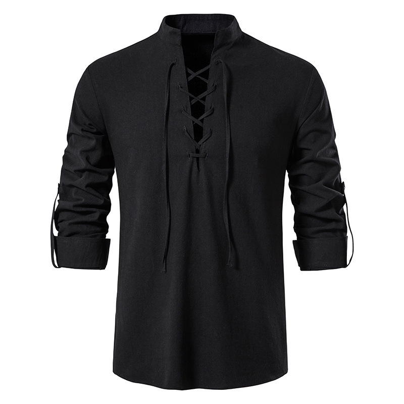 Men's Medieval Lace Up Cotton  - Mens Fashion Vintage recension och pris