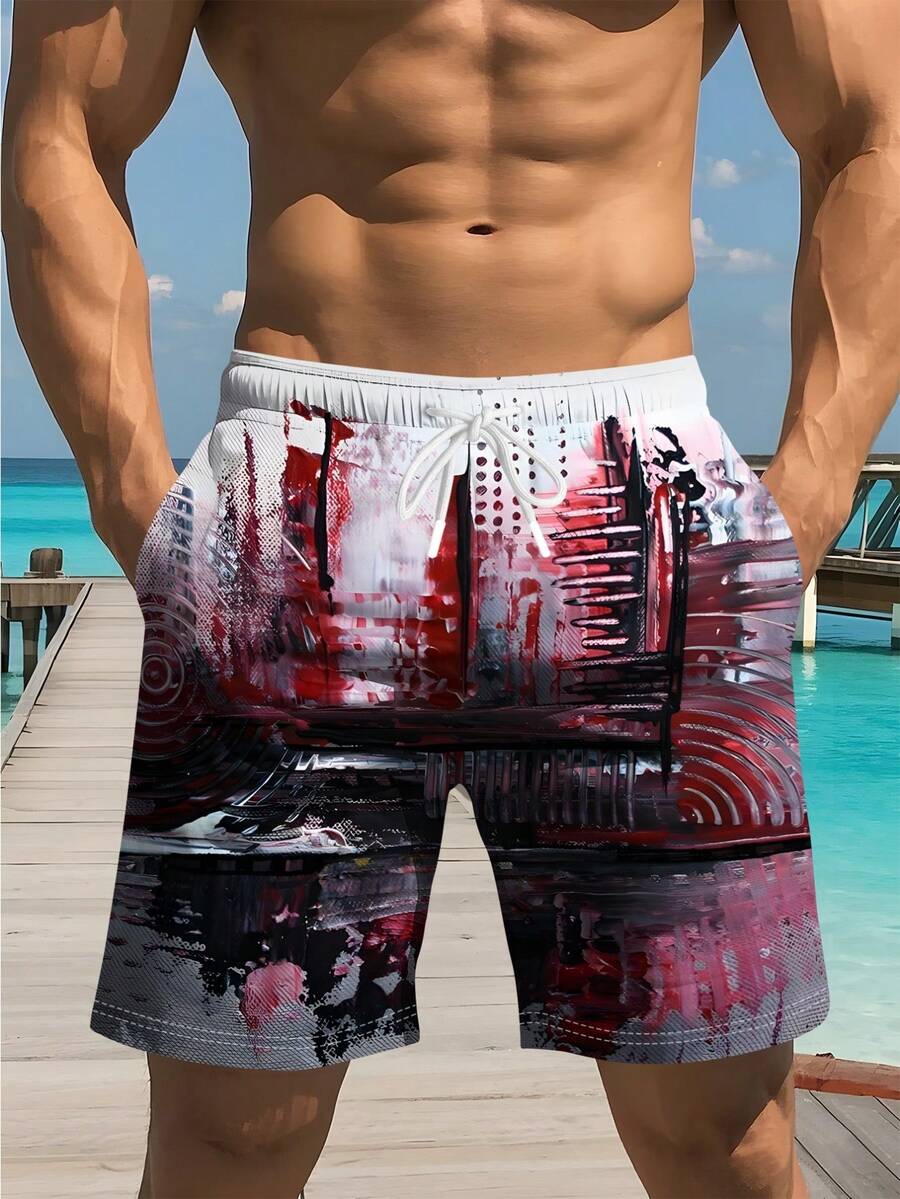 Mens Abstract Print Beach Shor - Swim Trunk Shorts recension och pris