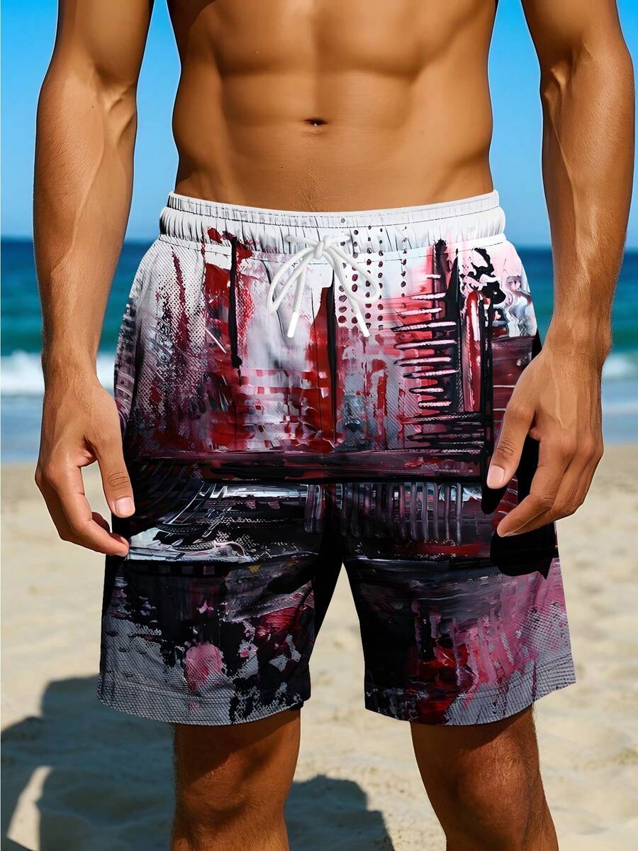 Mens Abstract Print Beach Shor - Swim Trunk Shorts recension och pris