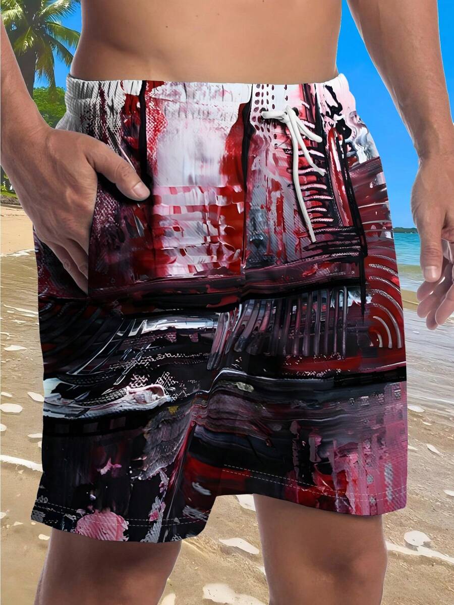 Mens Abstract Print Beach Shor - Swim Trunk Shorts recension och pris