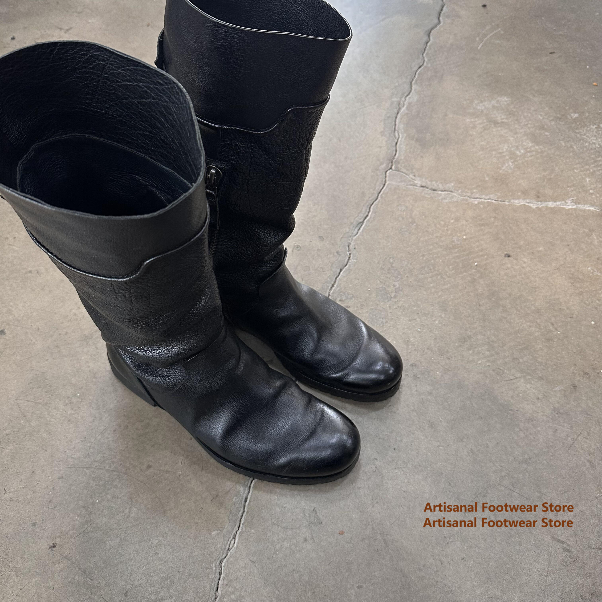 High Top Round Toe Motorcycle  - Chelsea Boots Men recension och pris