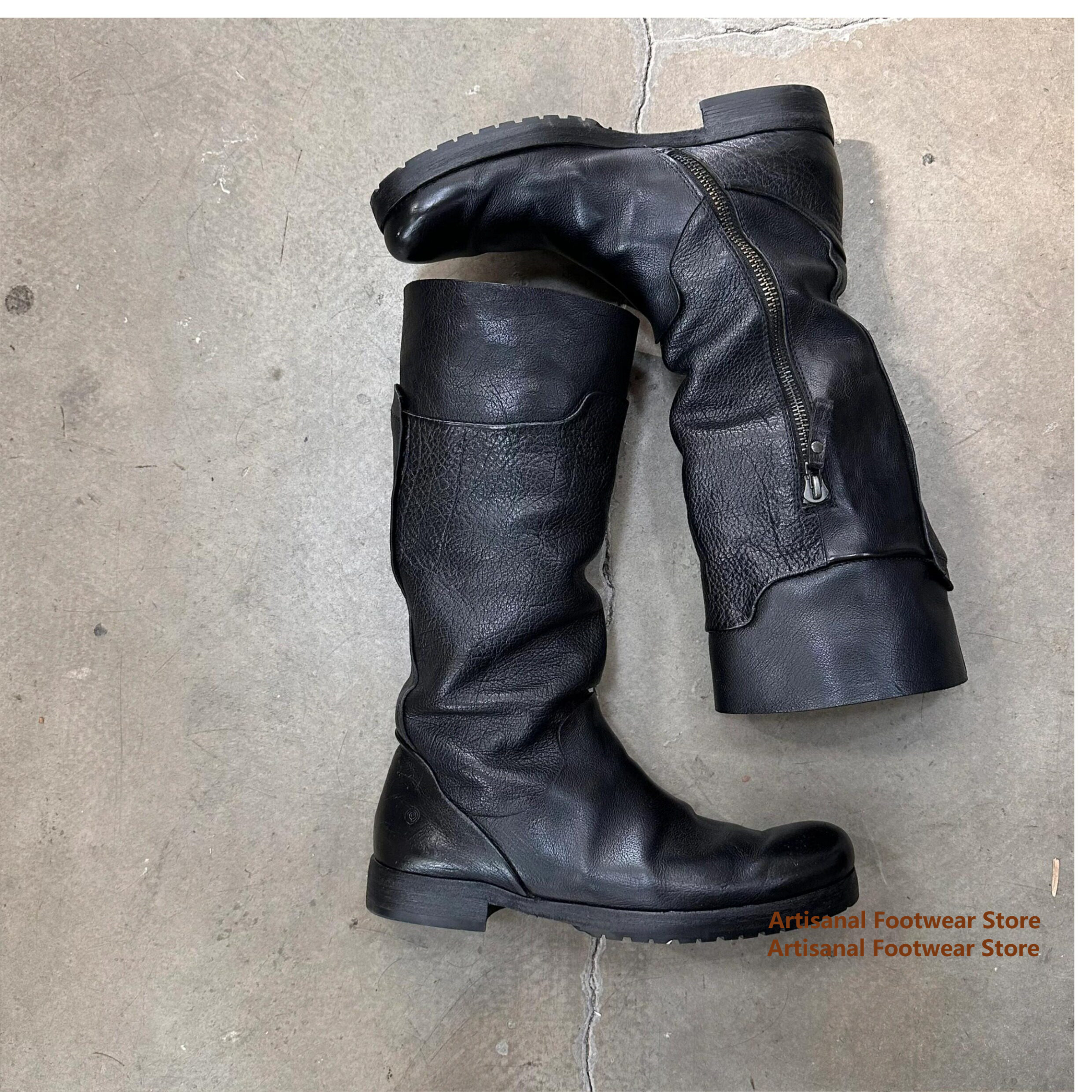 High Top Round Toe Motorcycle  - Chelsea Boots Men recension och pris