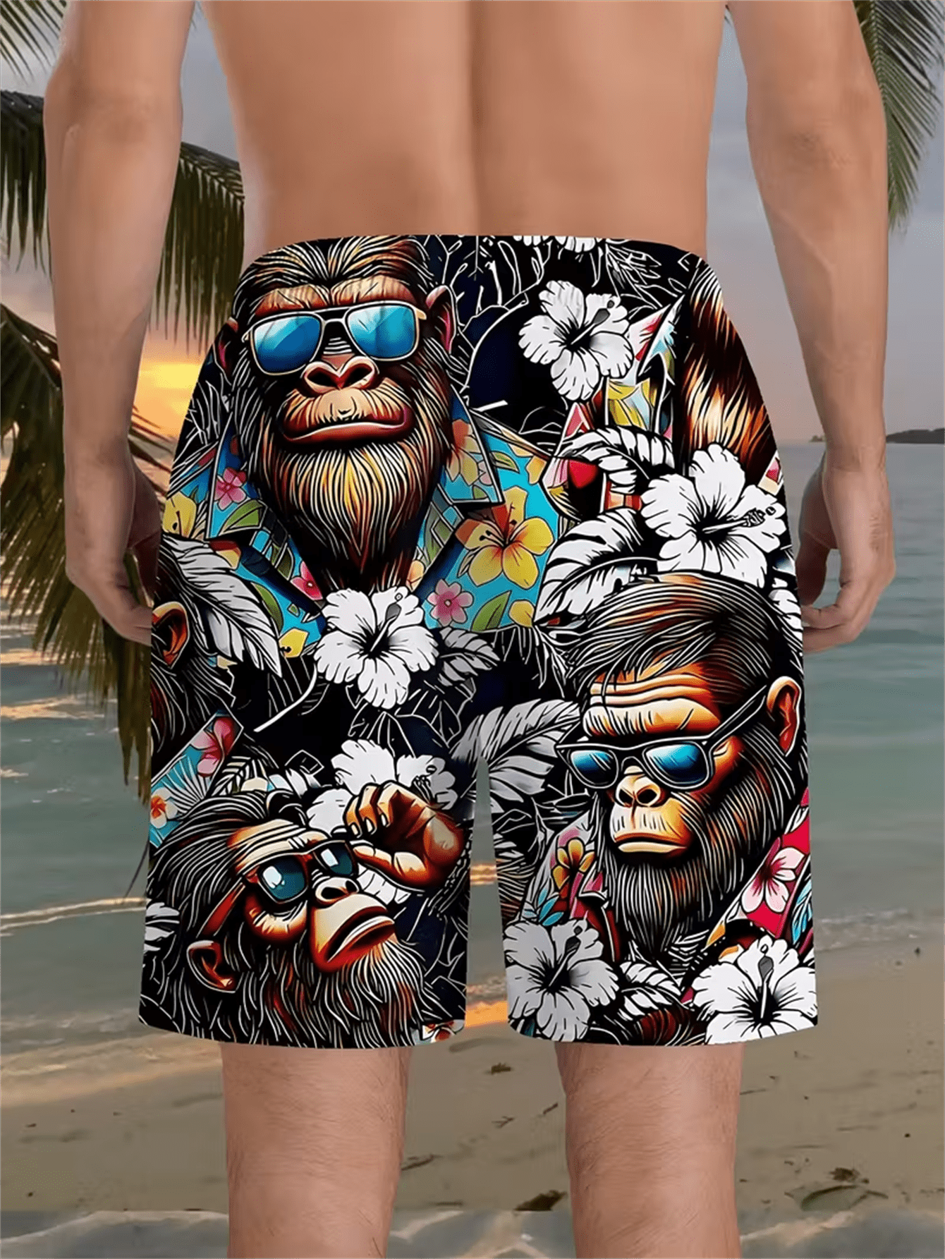 Men's 3D Gorilla Print Beach S - Swim Trunk Shorts recension och pris