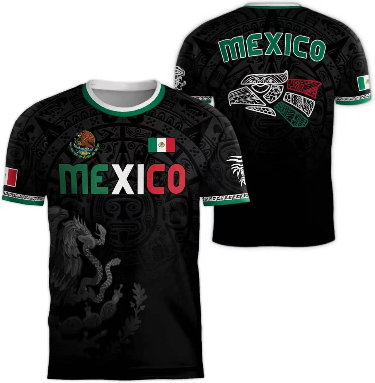 3D Printed Mexico Flag T-Shirt - Mens Fashion Mexico recension och pris