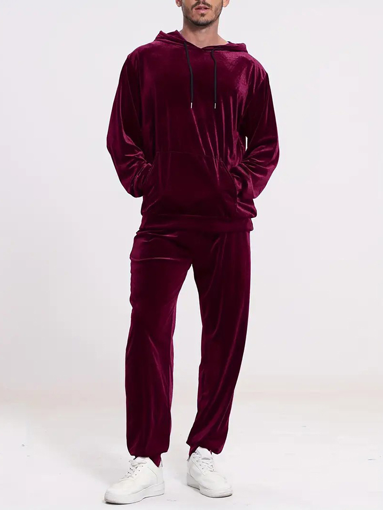 Fashion Solid Color Velvet Two - Mens Fashion Vintage recension och pris