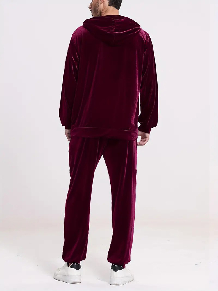 Fashion Solid Color Velvet Two - Mens Fashion Vintage recension och pris