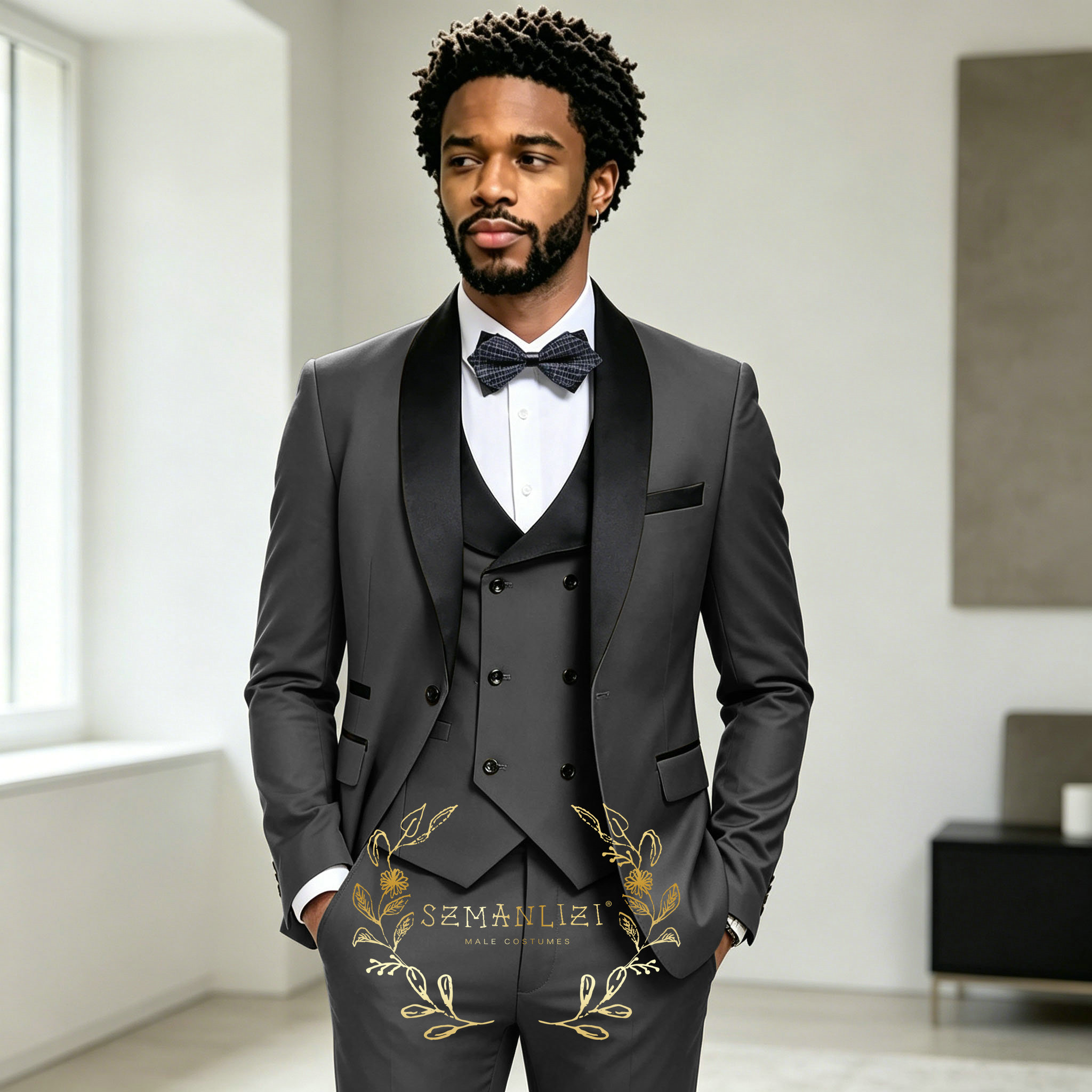 Dark Grey Men's Tuxedo Wedding - Mens Fashion Dark Grey Pants recension och pris