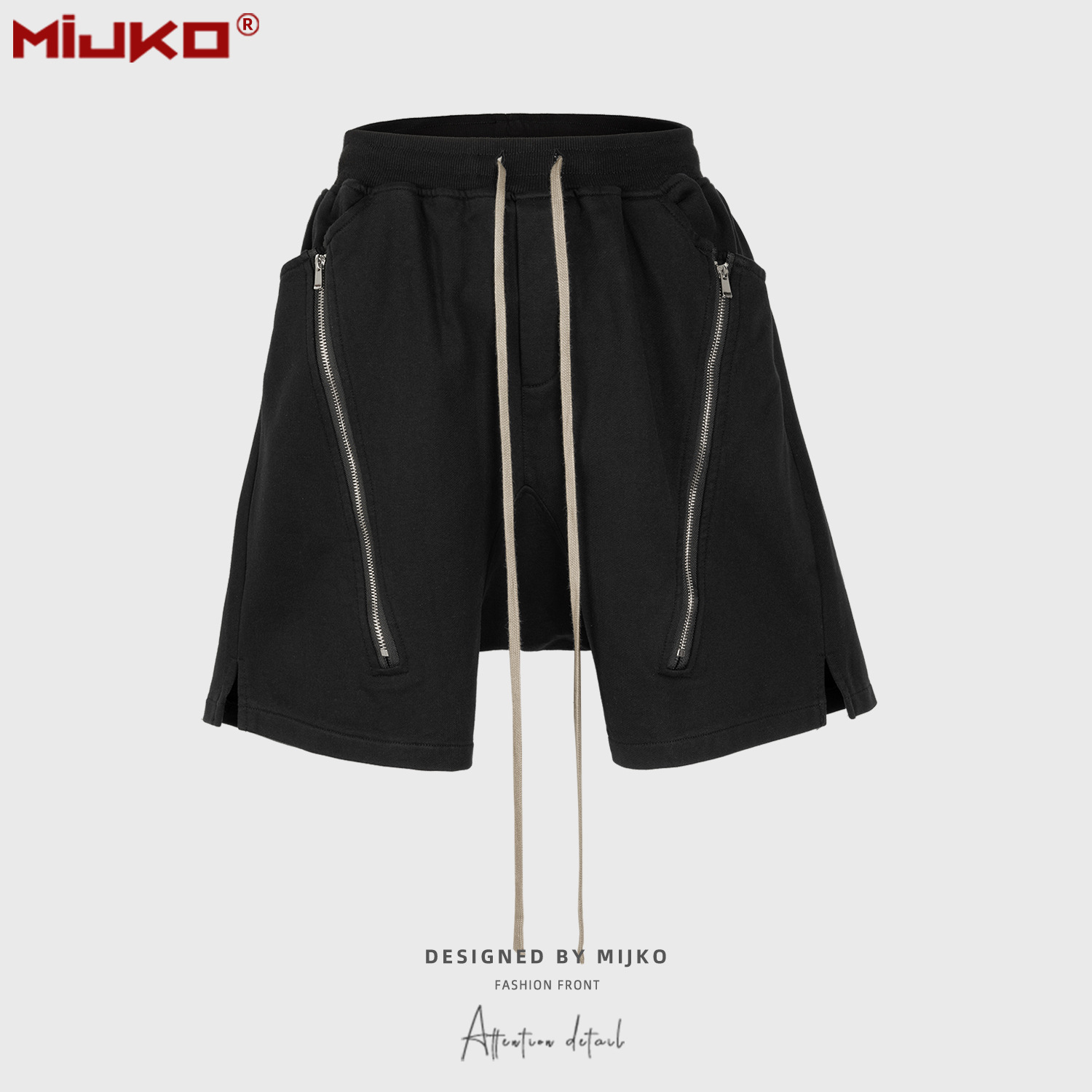 MIJKO Black Dark Grey Shorts M - Mens Fashion Dark Grey Pants recension och pris