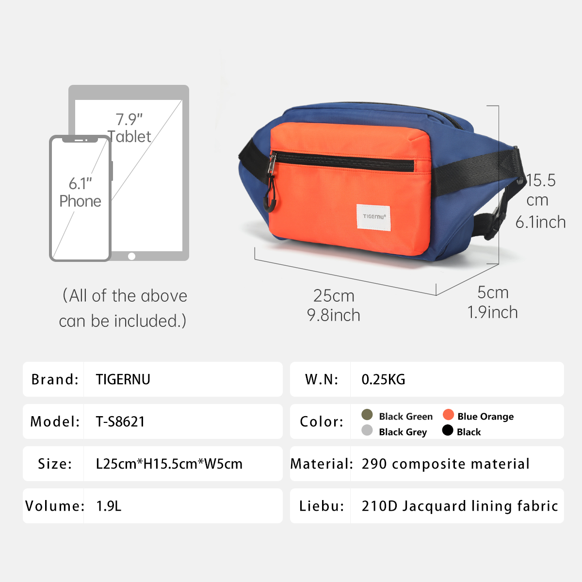 Tigernu Chest Bags For Men 7.9 - Men'S Fashion Bag recension och pris