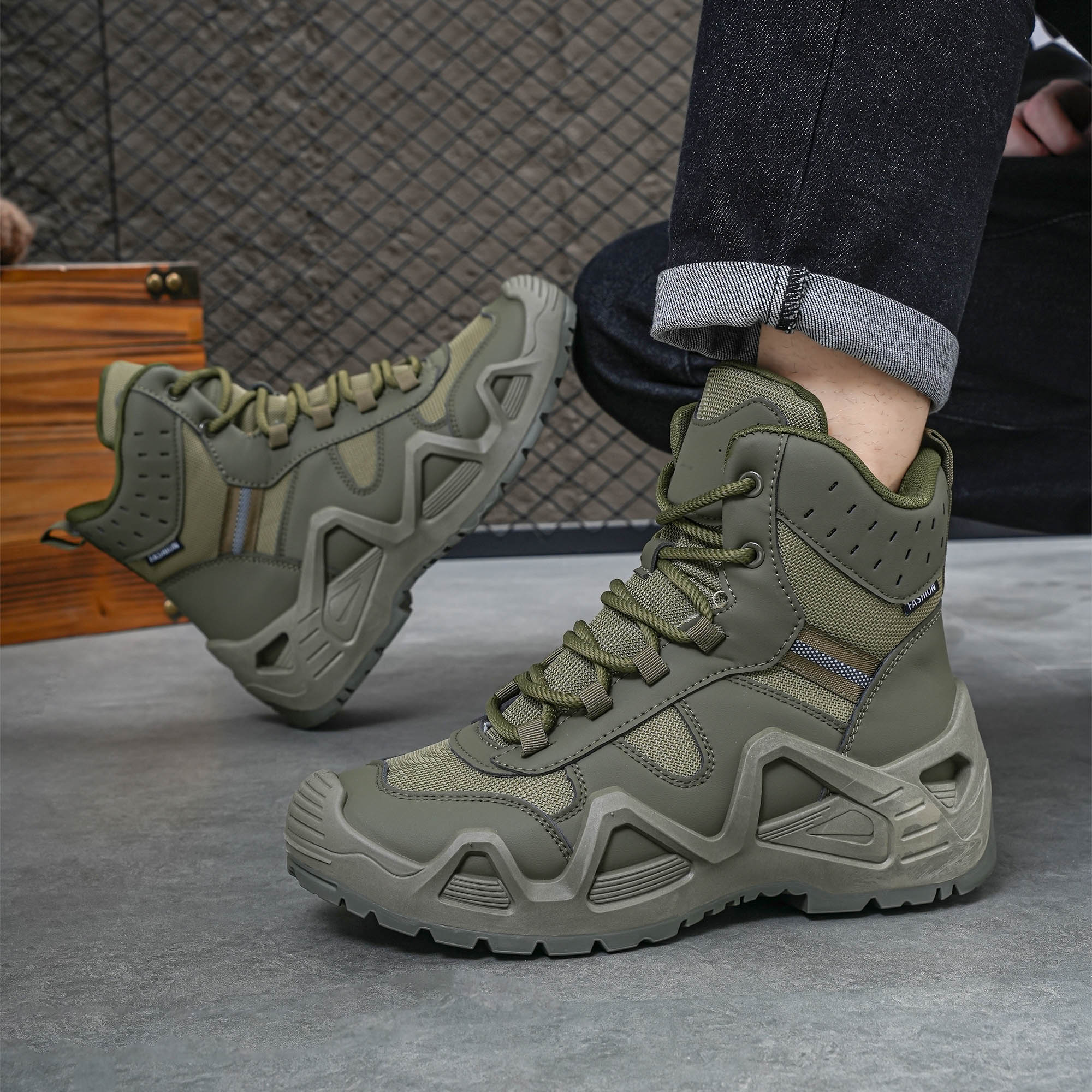 Men's high top boots, hiking b - Men'S Fashion For 45 Years Old recension och pris