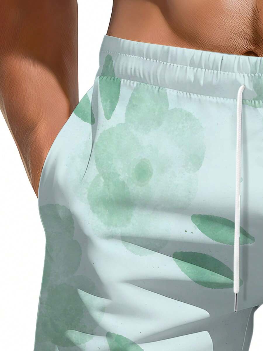 Mens Floral Print Beach Shorts - Swim Trunk Shorts recension och pris