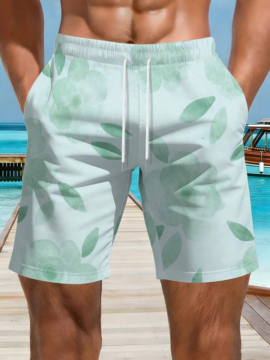 Mens Floral Print Beach Shorts - Swim Trunk Shorts recension och pris