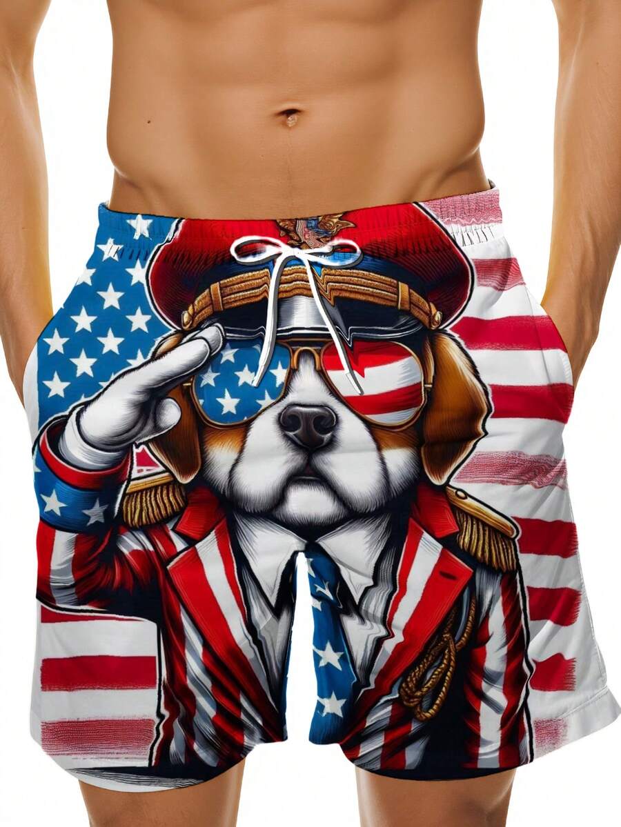Patriotic Dog American Flag Sw - Swim Trunk Shorts recension och pris