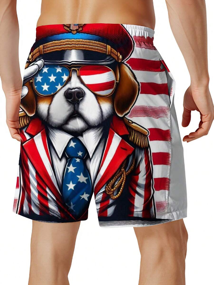 Patriotic Dog American Flag Sw - Swim Trunk Shorts recension och pris