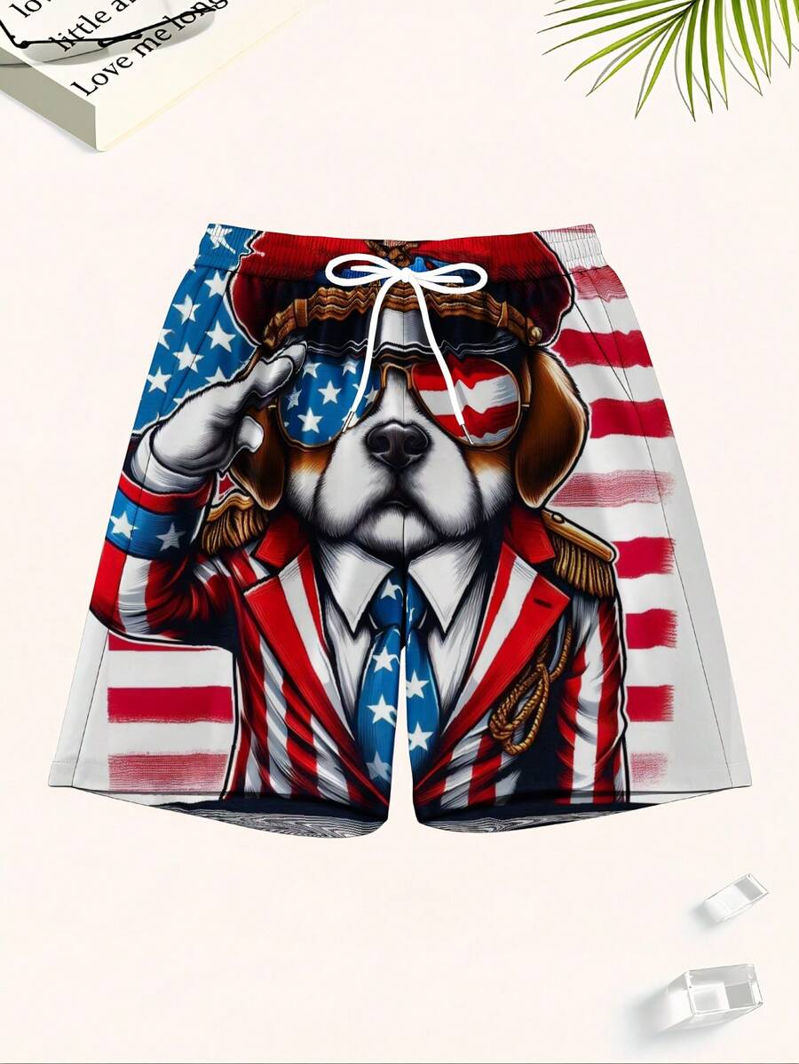 Patriotic Dog American Flag Sw - Swim Trunk Shorts recension och pris