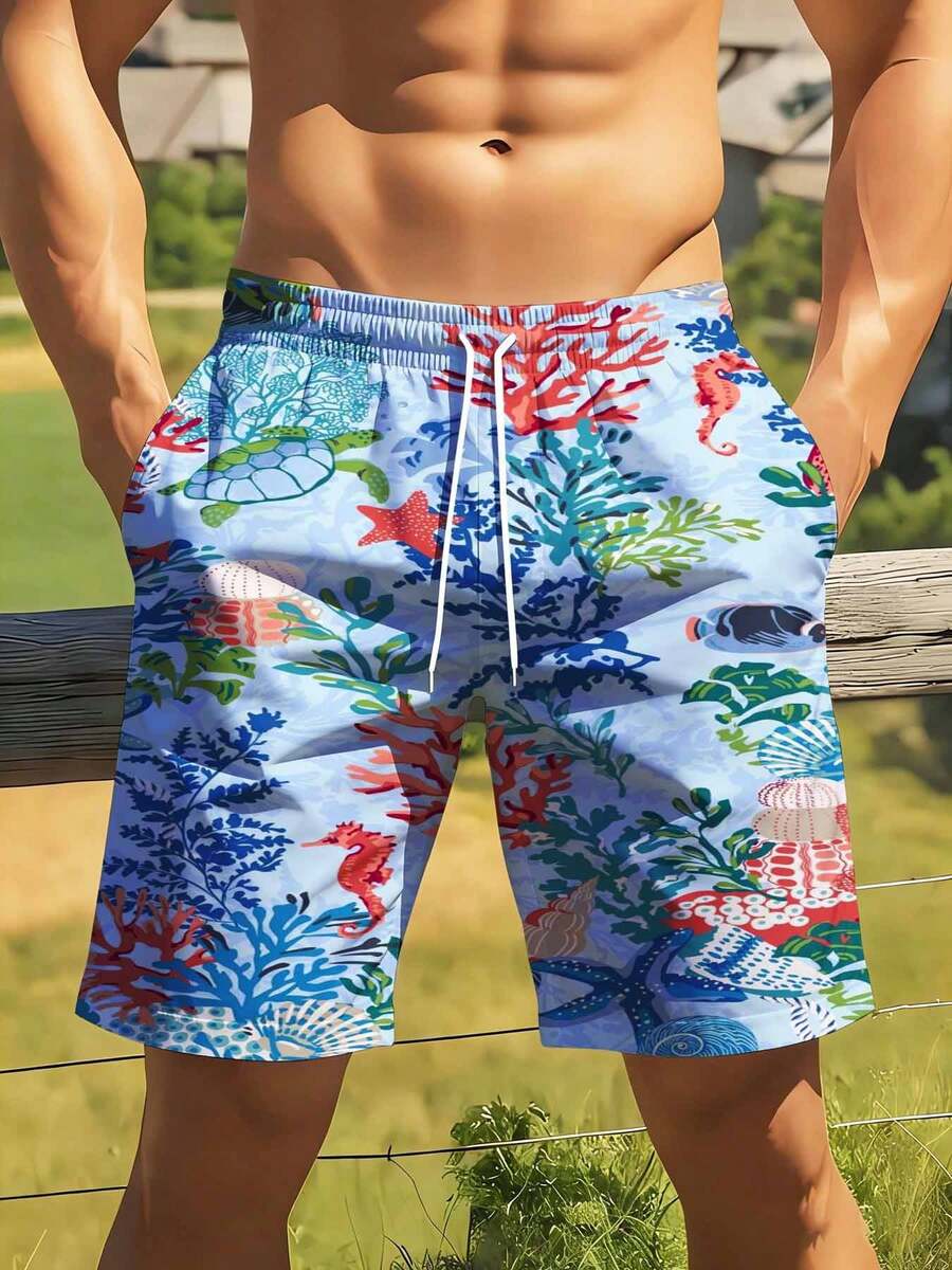 Mens Ocean Life Print Swim Tru - Swim Trunk Shorts recension och pris