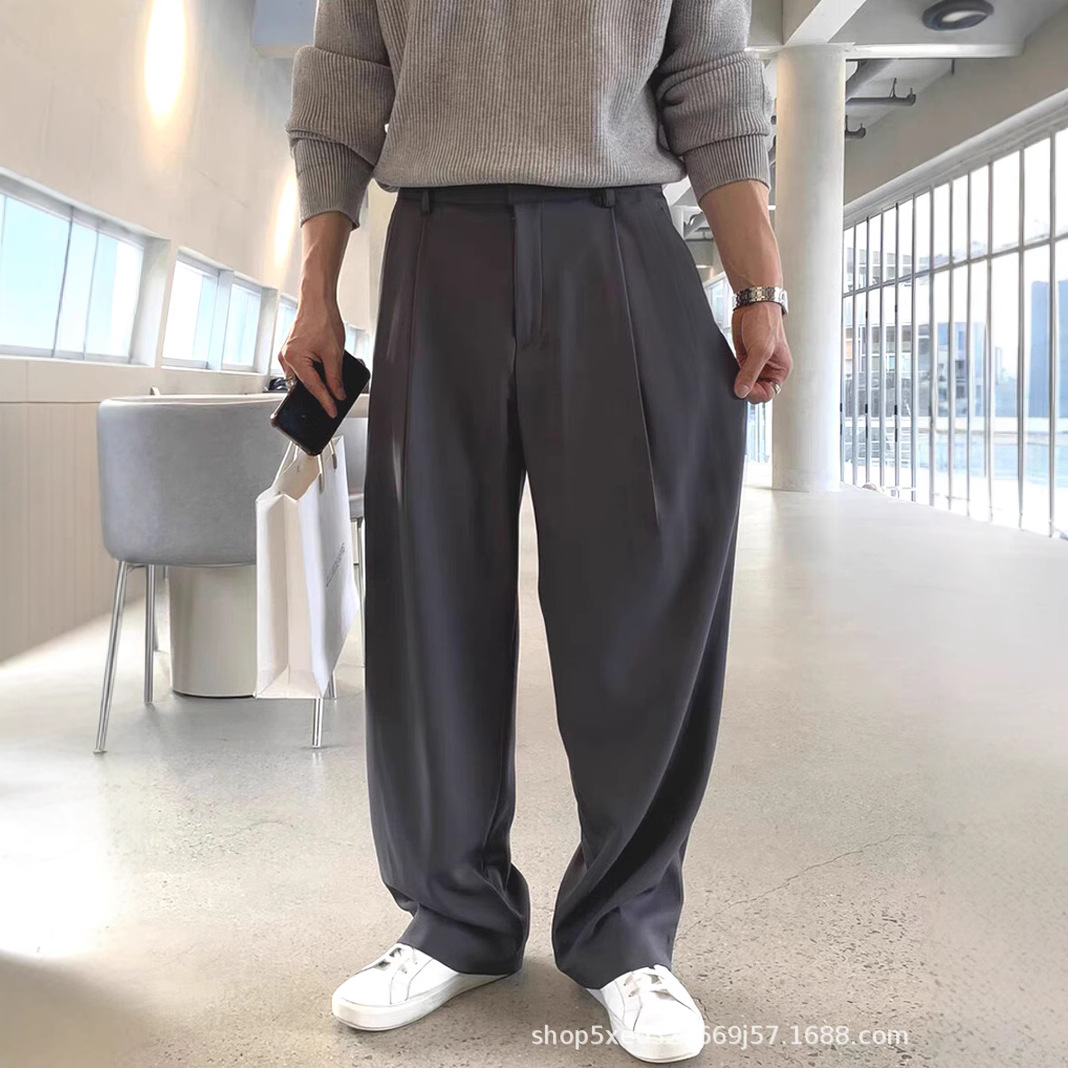 French Style Fashion Men's Bla - Mens Fashion Dark Grey Pants recension och pris