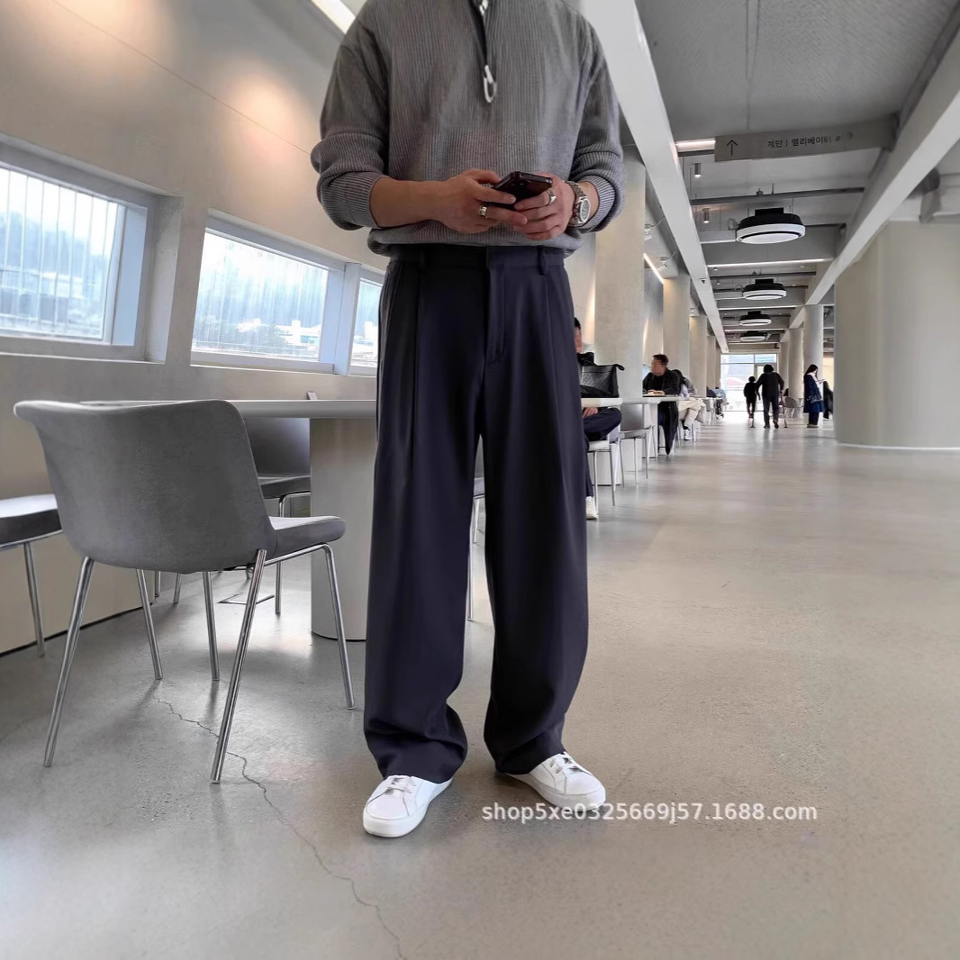 French Style Fashion Men's Bla - Mens Fashion Dark Grey Pants recension och pris