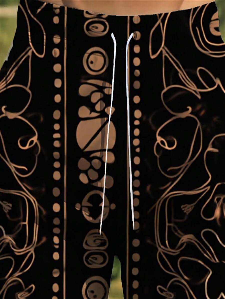 Mens Abstract Geometric Print  - Swim Trunk Shorts recension och pris