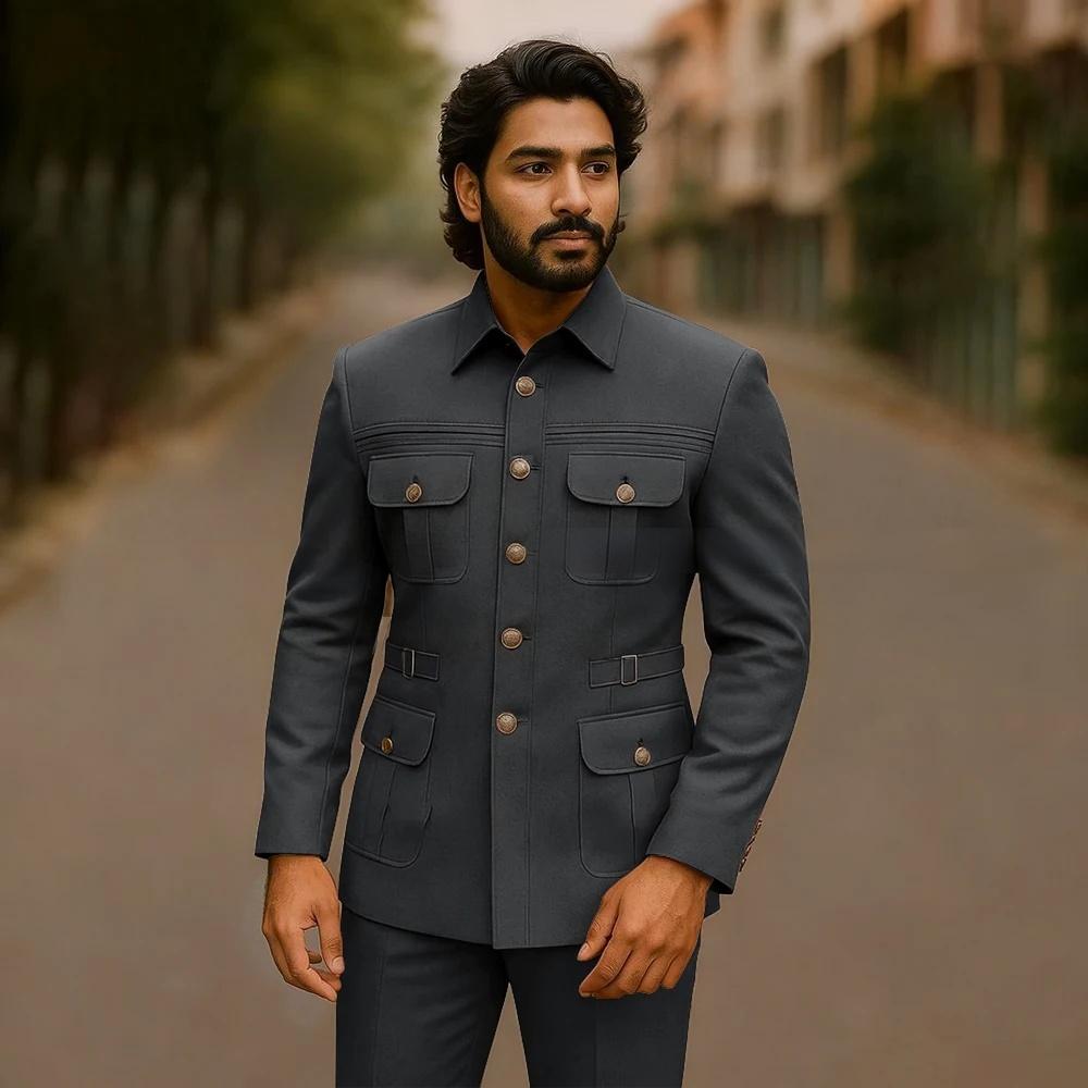 Fashion Dark Grey Men Suits El - Mens Fashion Dark Grey Pants recension och pris